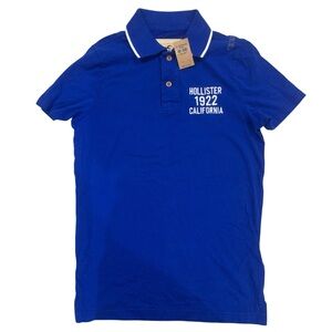 Hollister California 1922 Polo Shirt Blue Size Small NWT Y2K Classic‎ Preppy